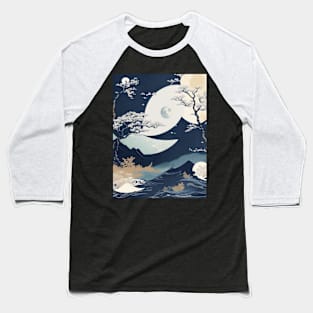 Moon over waves Baseball T-Shirt